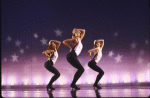 Actresses (L-R) Vicki Frederick, Sandahl Bergman & Christine Colby in a scene fr. the Broadway musical "Dancin'."