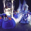 Actresses Stephanie Mills (3L) & Clarice Taylor (3R) w. cast in a scene fr. the Broadway musical "The Wiz." (New York)