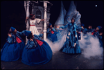 Actresses Stephanie Mills (3L) & Clarice Taylor (3R) w. cast in a scene fr. the Broadway musical "The Wiz." (New York)