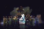 Actor Andre De Shields (C) w. cast in a scene fr. the Broadway musical "The Wiz." (New York)
