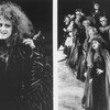 COMPOSITE PIC: Actress Bernadette Peters made up to look like a witch; with other cast members, incl. Chip Zien and Joanna Gleason (2R-R) in two scenes from the TV production of the Broadway musical "Into The Woods.".