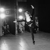 Dancers and crew members watching in the wings as Rudolf Nureyev performs in  "Don Quixote" with the Page Chicago Opera Ballet at BAM