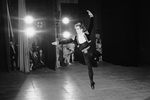 Dancers and crew members watching in the wings as Rudolf Nureyev performs in  "Don Quixote" with the Page Chicago Opera Ballet at BAM