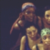 Actresses (Front L-R) Laurie Carlos, Paula Moss, Aku Kadogo, Trazana Beverly; (Top L-R) Rise Collins, Janet League, Seret Scott in scene fr. the play "For Colored Girls Who Have Condsidered Suicide When the Rainbow is Enuf." (New York)