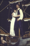 Actors Linda Ronstadt & Kevin Kline in a scene fr. the New York Shakespeare Festival's production of the musical "The Pirates of Penzance." (New York)