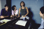 Actors (L-2R) Kevin Kline, Linda Ronstadt & Rex Smith in a rehearsal shot fr. the New York Shakespeare Festival's production of the musical "The Pirates of Penzance." (New York)