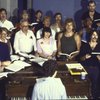 Actors Tony Azito (L), Kevin Kline (2L), Patricia Routledge (3L), George Rose (4L), Linda Ronstadt (4R) & Rex Smith (3R) w. cast in a rehearsal shot fr. the New York Shakespeare Festival's production of the musical "The Pirates of Penzance." (New York)