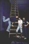 Actors Linda Ronstadt (2L) & Kevin Kline (L) in a rehearsal shot fr. the New York Shakespeare Festival's production of the musical "The Pirates of Penzance." (New York)