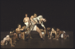 Actor Barry Miller (C) with cast in a scene from the New York Shakespeare Festival's production of the play "The Tempest." (New York)