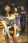 Actresses (L-R) Lauren Tom, June Kim and Tina Chen in a scene from the New York Shakespeare Festival's production of the play "Family Devotions." (New York)