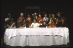 Actresses (Front L-R) Grody, Shen, Hilboldt, Hunt, Mahaffey, Botsford; (Top L-R) Hayman, Duncan, Taylor, director Max Stafford-Clark, Cadell, Wakefield, Bullock, Manville, Findlay in group British/Amer. cast shot from the NYSF's prod. of play "Top Girls." (New York)