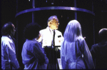 Actor Bill Moor (C) in a scene from the New York Shakespeare Festival's production of the play "Temptation." (New York)