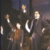 Actors (Front L-R) Howard McGillin and George Rose with cast in a scene from the New York Shakespeare Festival's production of the musical "The Mystery of Edwin Drood." (New York)