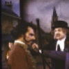 Actors (L-R) Jana Schneider (rear), John Herrera, Larry Shue, Betty Buckley, Patti Cohenour (rear) and George Rose in a scene from the New York Shakespeare Festival's production of the musical "The Mystery of Edwin Drood." (New York)