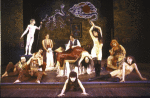 Actors Howard McGillin (rear C) and Cleo Laine (2R) with cast in the "opium den" scene from the New York Shakespeare Festival's production of the musical "The Mystery of Edwin Drood." (New York)