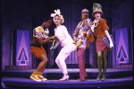 Actors (L-R) Eric Riley, Marguerite MacIntyre, Valarie Pettiford and Jessica Molaskey in a scene from the WPA Theatre's production of the musical "Weird Romance." (New York)