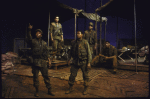 Actors (L-R) Erik King, Ramon Franco, Alvin Alexis, Emil Herrera and Eriq LaSalle in a scene from the WPA Theatre's production of the play "Wasted." (New York)