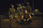 Actors (L-R) Jace Alexander, Ramon Franco, Matt Mulhern and Emil Herrera (rear) in a scene from the WPA Theatre's production of the play "Wasted." (New York)