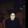 Songwriter Yoko Ono sitting in the audience during rehearsal for the WPA Theatre's production of her musical "New York Rock." (New York)