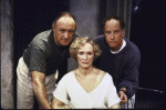 Actors (L-R) Gene Hackman, Glenn Close & Richard Dreyfuss in a scene fr. the Broadway play "Death and the Maiden." (New York)