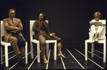 Actors (L-R) Humbert Allen Astredo, Peter Friedman & Barbara Barrie in a scene fr. The Phoenix Theatre's production of the play "Big and Little." (New York)