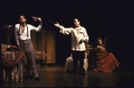 Actors (L-R) Richard Bey, Joseph Leon & Jane Hoffman in a scene fr. The Phoenix Theatre's production of the play "Second Avenue Rag." (New York)