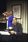 Actors Linda Atkinson and Remak Ramsay in a scene from The Phoenix Theatre's production of the play "Save Grand Central." (New York)