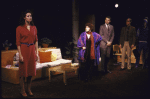 Actors (L-R) Sigourney Weaver, Kate McGregor-Stewart, Nick Stannard, Stephen Collins & Jack Gilpin in a scene fr. The Phoenix Theatre's production of the play "Beyond Therapy." (New York)