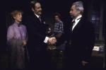 Actors (L-R) Penelope Allen, Jon DeVries, William Carden & Ron Randell in a scene fr. The Phoenix Theatre's production of the play "The Captivity of Pixie Shedman." (New York)