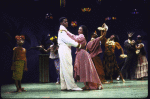Actors Monique Cintron & Darius de Haas (C) w. cast in a scene fr. the National tour of the Broadway musical "Once On This Island." (Chicago)