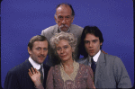 Actors (Front L-R) Len Cariou, Kate Reid and Ben Masters; Jose Ferrer (Top) in a publicity shot from the Massachusetts Center Repertory Company's production of the play "Candida." (Boston)