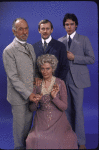 Actors Kate Reid (Front) and (Top L-R) Jose Ferrer, Len Cariou and Ben Masters in a publicity shot from the Massachusetts Center Repertory Company's production of the play "Candida." (Boston)