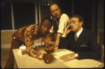 Actors (L-R) Cleavon Little, Christopher Murney and Gavin Reed in a scene from The Phoenix Theatre's production of the play "Two Fish in the Sky." (New York)