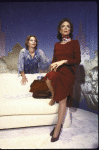 Actresses (L-R) Laurie Kennedy and Barbara Baxley in a scene from The Phoenix Theatre's production of the play "Isn't It Romantic." (New York)