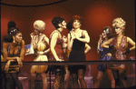Actresses (L-3R) Stephanie Pope, Mimi Quillin, Lenora Nemetz and Donna McKechnie with cast in a scene from the National tour of the revival of the Broadway musical "Sweet Charity." (Toronto)