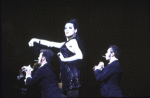 Actress Dana Moore (C) with cast in a scene from the revival of the Broadway musical "Sweet Charity." (New York)