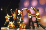 Actress Ann Reinking (C) with cast in a scene from the replacement cast of the revival of the Broadway musical "Sweet Charity." (New York)