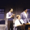 Actors (L-R) Stephen Mailer, J. K. Simmons, Lewis J. Stadlen, Mark Linn-Baker, John Slattery and Randy Graff in a scene from the Broadway play "Laughter on the 23rd Floor." (New York)