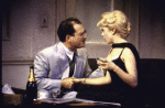 Actors Bitty Schram and Lewis J. Stadlen in a scene from the Broadway play "Laughter on the 23rd Floor." (New York)