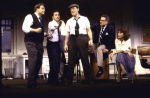 Actors (L-R) Ron Orbach, Mark Linn-Baker, J. K. Simmons, John Slattery and Randy Graff in a scene from the Broadway play "Laughter on the 23rd Floor." (New York)