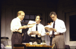 Actors (L-R) J. K. Simmons, Mark Linn-Baker and John Slattery in a scene from the Broadway play "Laughter on the 23rd Floor." (New York)