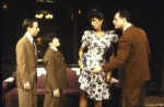 Actors (L-R) Jamie Marsh, Danny Gerard, Mercedes Ruehl and Mark Blum in a scene from the Broadway play "Lost in Yonkers." (New York)