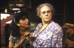 Actresses (L-R) Mercedes Ruehl and Irene Worth in a scene from the Broadway play "Lost in Yonkers." (New York)