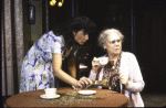 Actresses (L-R) Mercedes Ruehl and Irene Worth in a scene from the Broadway play "Lost in Yonkers." (New York)