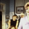 Actors (L-R) Hallie Foote, Tony Cummings, Gordon Rigsby, Angela Lansbury, Theodore Sorel & Donald E. Fischer in a scene fr. the Broadway play "A Little Family Business." (New York)