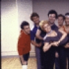 Actress Debbie Reynolds (C) w. cast in a rehearsal shot fr. the second replacement cast of the Broadway musical "Woman of the Year." (New York)