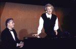 Actress Elaine Stritch and pianist Fred Wells in the musical revue "The Rodgers and Hart Revue", performed at the Rainbow and Stars nightclub. (New York)