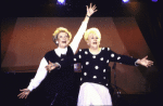 (L-R) Actress Elaine Stritch and singer Margaret Whiting in the musical revue "The Rodgers and Hart Revue", performed at the Rainbow and Stars nightclub. (New York)