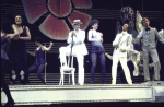 Actors (L-R) Gail Nelson, Michon Peacock (rear), Gene Nelson, Donna McKechnie, Larry Kert and Russ Thacker in a scene from the Off-Broadway musical revue "Music! Music!." (New York)