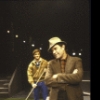 Actors (L-R) Matt Salinger & Laurence Luckinbill in a scene fr. the Broadway play "Dancing in the End Zone." (New York)